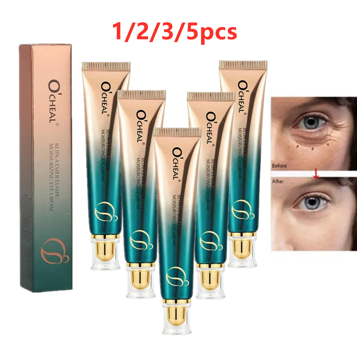 Lots OCHEAL Eye Moisturizing Cream Fades Fine Lines Anti Dark Circles Eye Serum Remove Eye Bag Puffiness Anti-Aging Eye Care