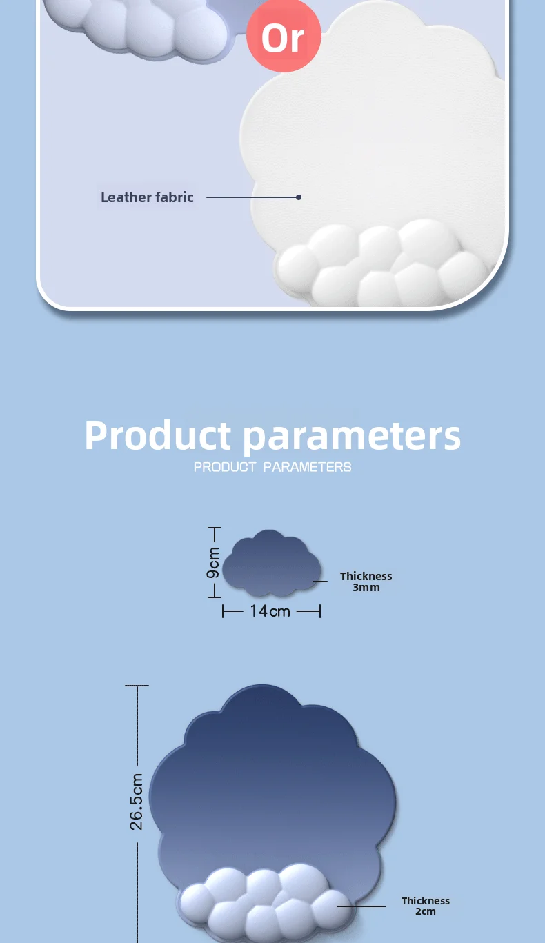 Gradient Cloud Handgelenkauflage aus Memory-Schaum Silikon-Schreibtischunterlage für Büro und Gaming 10 Farboptionen Einzelnes Tastatur-Set – Detail 8