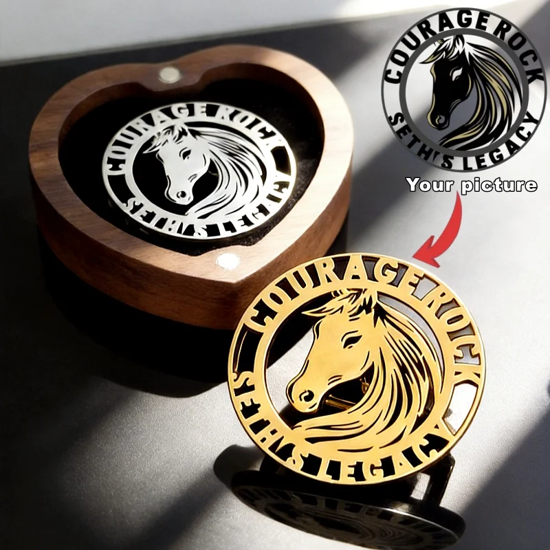 Custom Photo Logo Brooch Personalized Fashion Creative Pin Pattern Badge Customized Stainless Steel Brooches Jewelry Gift
