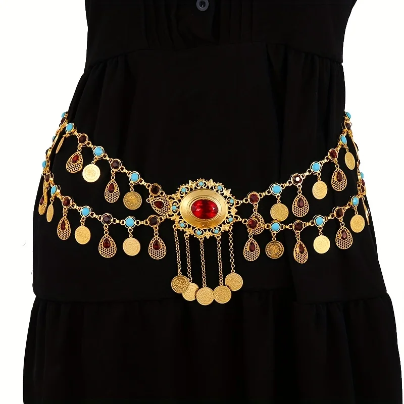 

Новый женский металлический ремень с инкрустацией - винтажная полая пряжка | Специальный пояс для танцевальной вечеринки | 1шт Пальто Платье Пояс