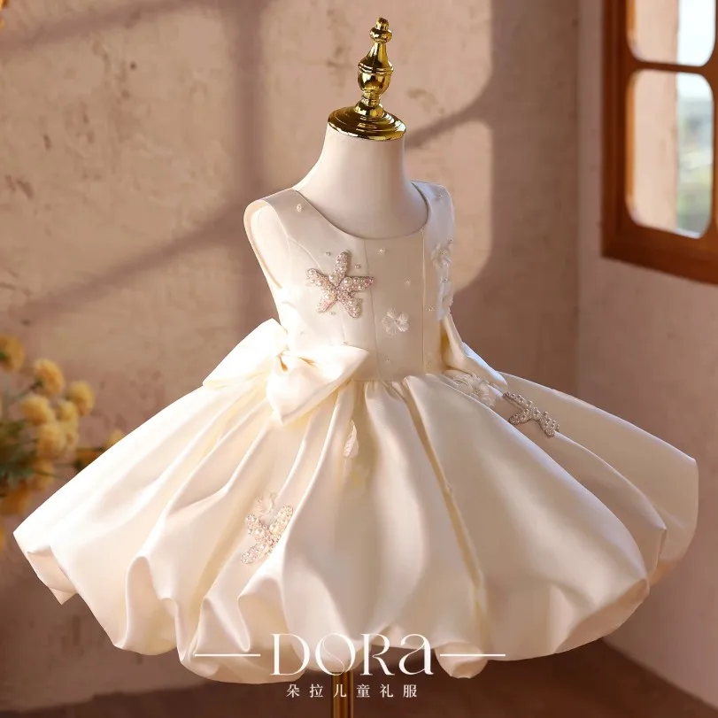 Hochwertiges Abendkleid für Kinder, Gastgeberin, Klavierauftritt, Hochzeit, Geburtstagsfeier, Kleider A5079, Mädchen-Kommunionkleid – Detail 4
