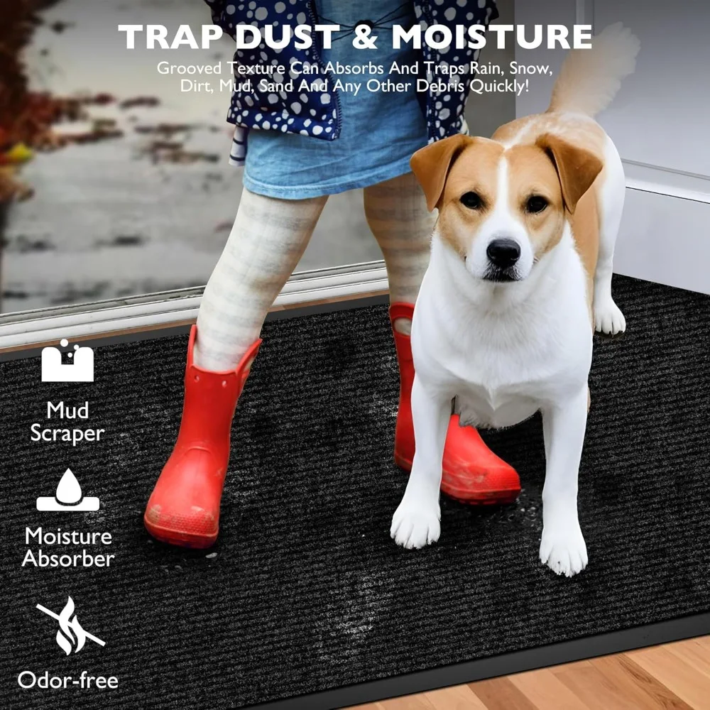 سجادة أرضية مدخل كبيرة شديدة التحمل للاستخدام الداخلي والخارجي، 3 أقدام في 9 أقدام، سجادة صياد الأوساخ من الدرجة التجارية #5