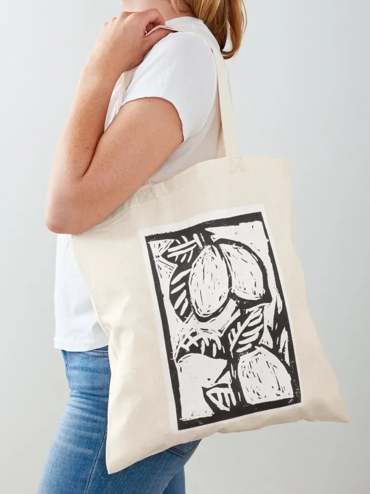 

Lemon Linocut Tote Bag custom tote bag reusable shopping bags Handbags Handbags women