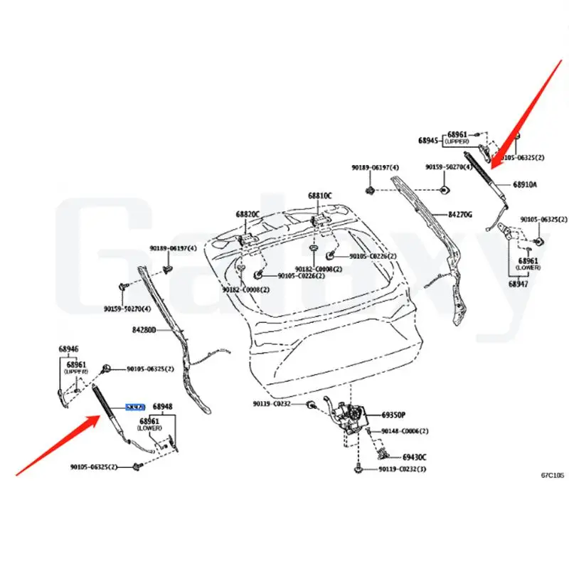 

Galaxy 689200E070 689100E120 Совершенно новый автоматический пружинный подъемный кронштейн задней двери для HARRIER AXUH85 NXUA80 2022-