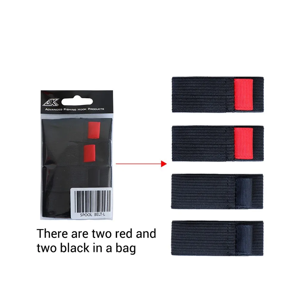 SHIQIAN 4-teiliges/Set Angelrollen-Zubehör mit flexiblem schwarz-rotem elastischem Rollenschutz S M L LL – Detail 8