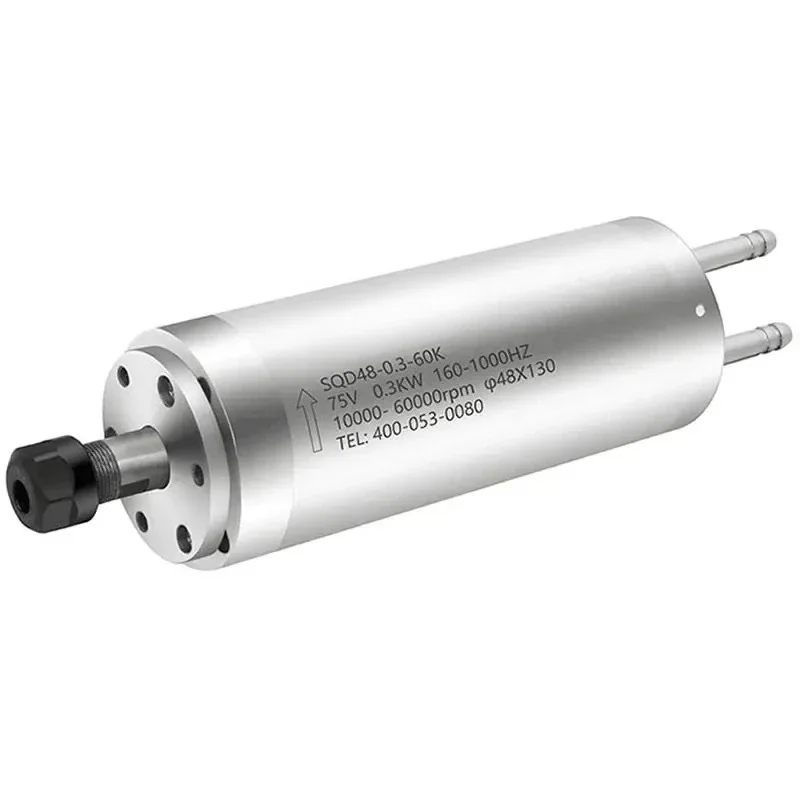 Engraving machine water-cooled spindle motor diameter 60mm 0.3KW voltage 75V frequency 1000HZ 10000-60000rpm chuck ER8