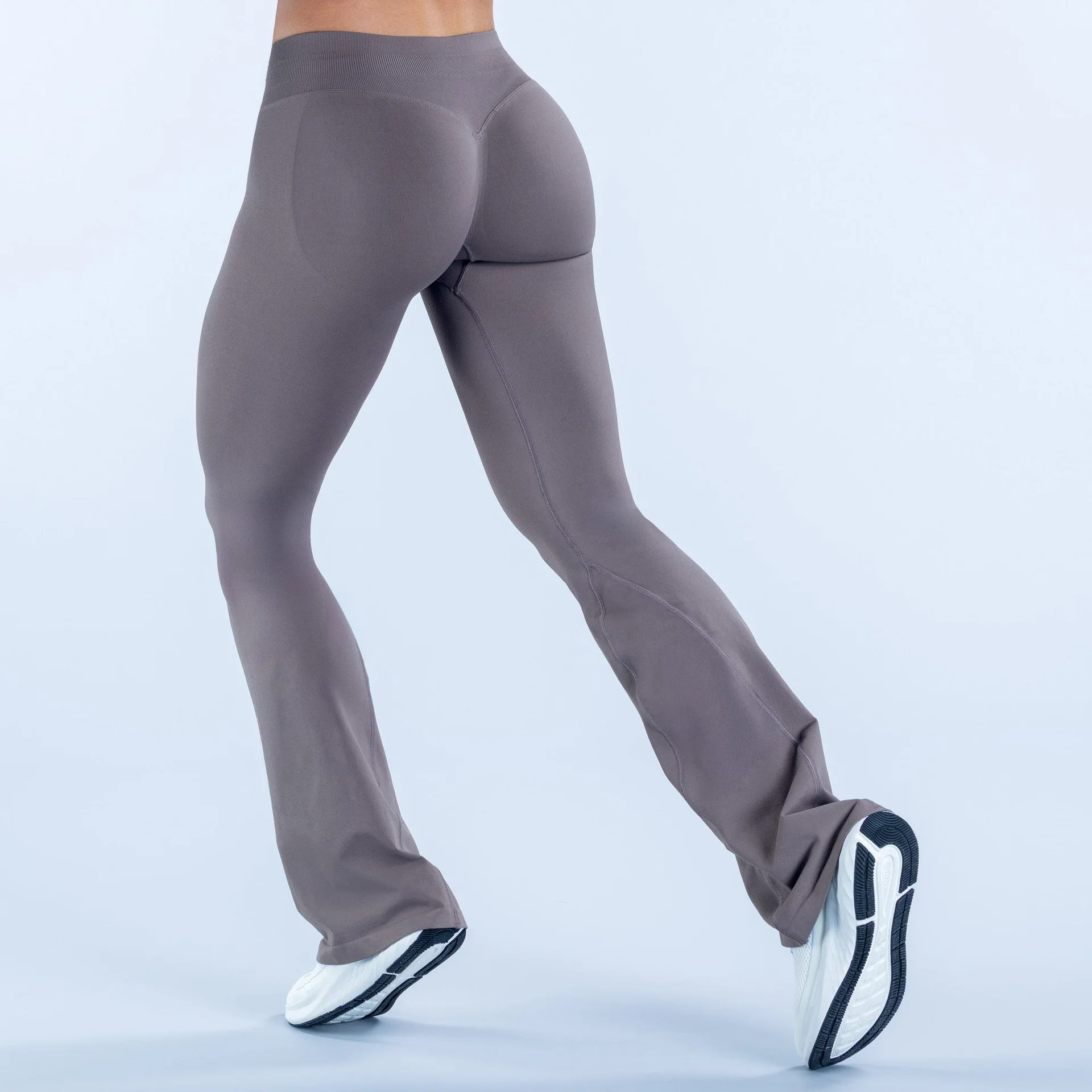 High-waisted slimming flared wide-leg pants high-end micro-ruffles yoga pants daily fitness lowwaisted flared pants