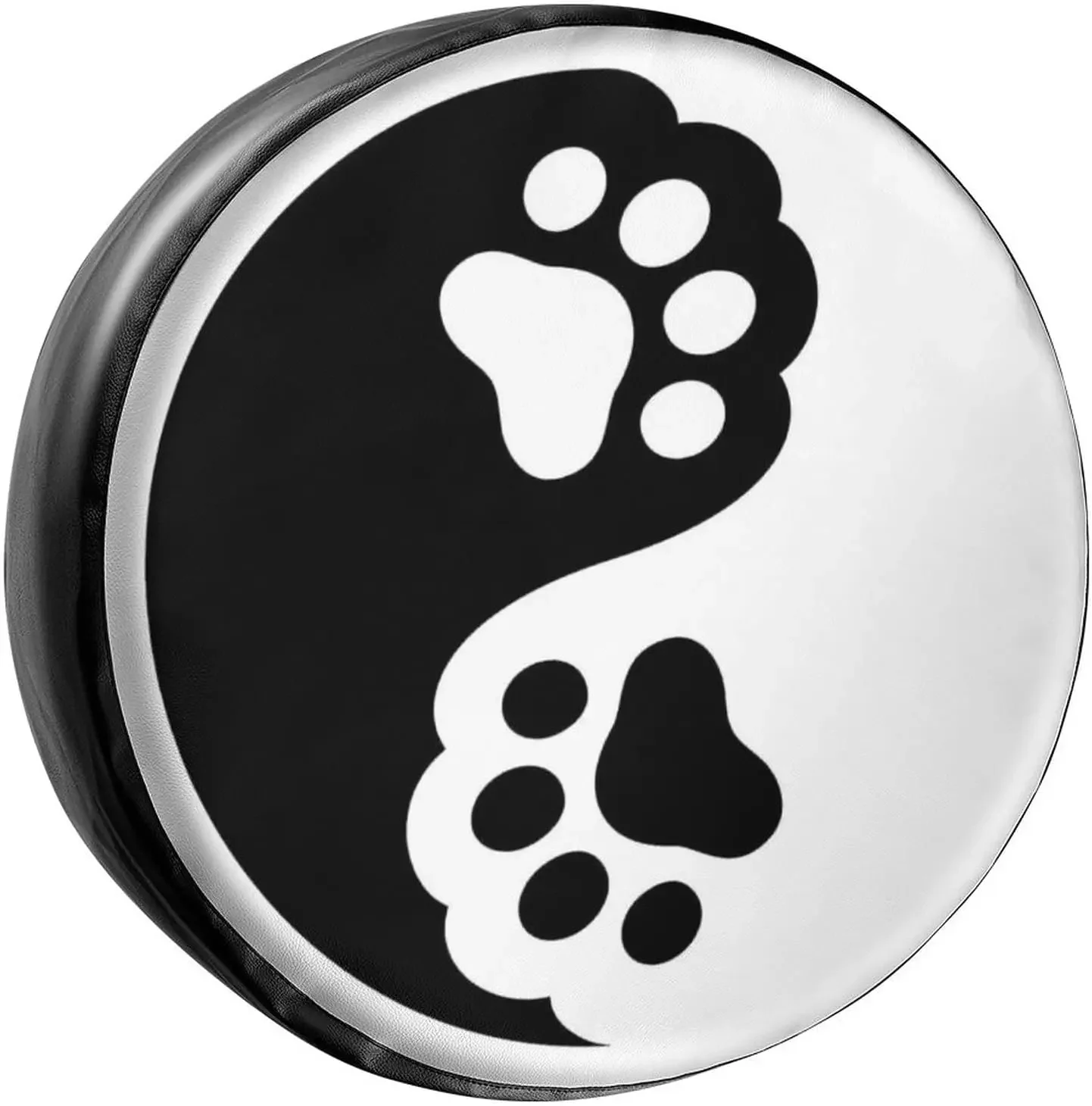 Animal Paw Yin Yang Symbol Spare Tire Cover Wheel Protectors Water Dustproof Universal Fit for RV SUV Truck Camper Travel