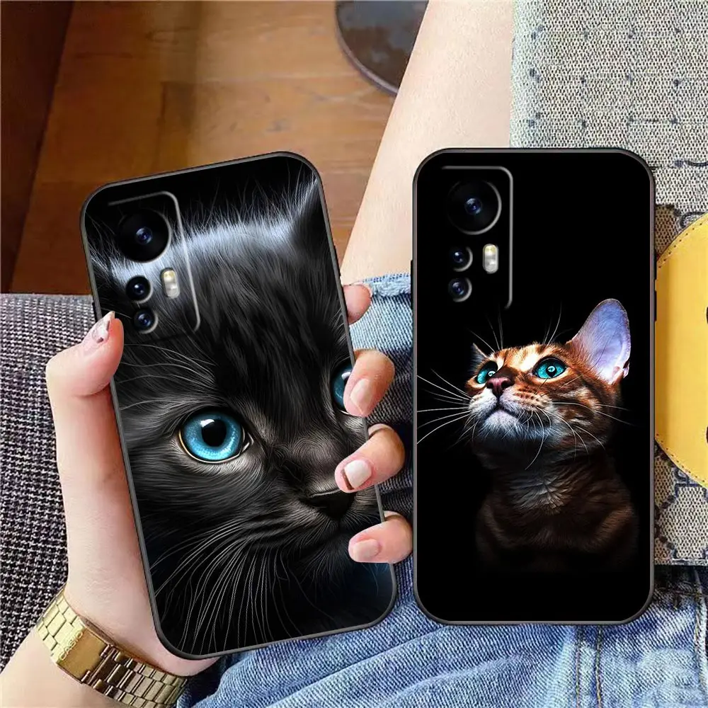 Cute Cat Silver Wolf Phone Case For Xiaomi Mi 13 12 12X 12T 11 11T 10 9 8 Pro Lite Plus TPU Case Funda Coque Shell Capa Cover