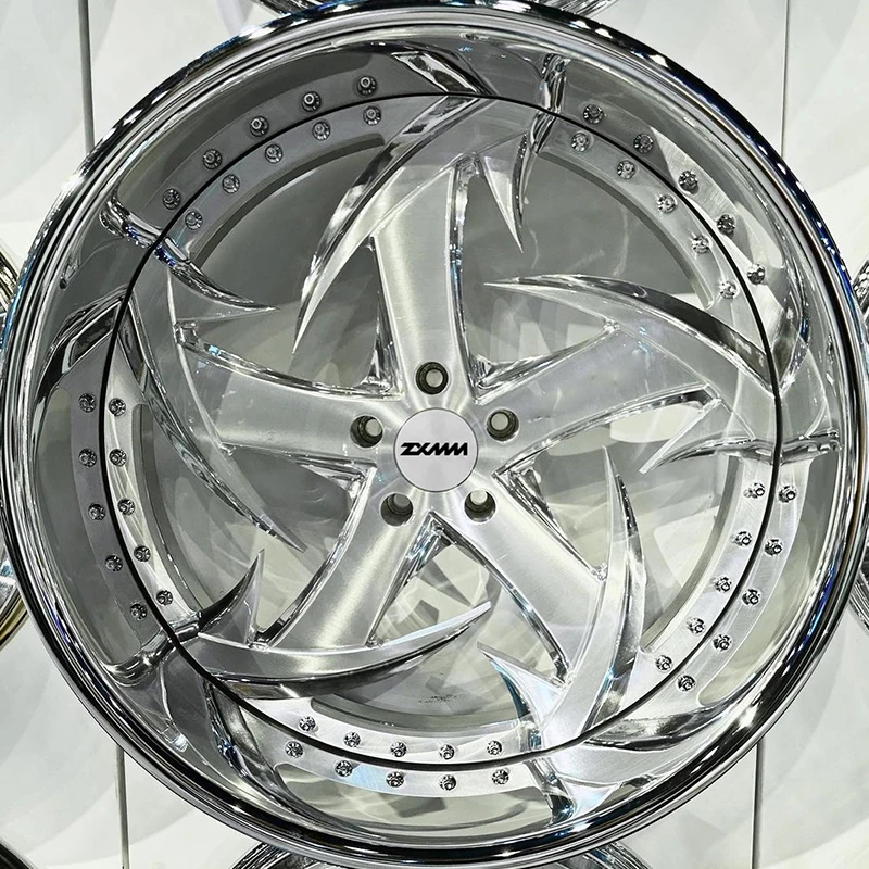 

Custom Deep Dish 2 Piece Chrome 5x114.3 5x120 5x130 Rim 18 20 22 24 26 28 Inch Forged Alloy Wheels