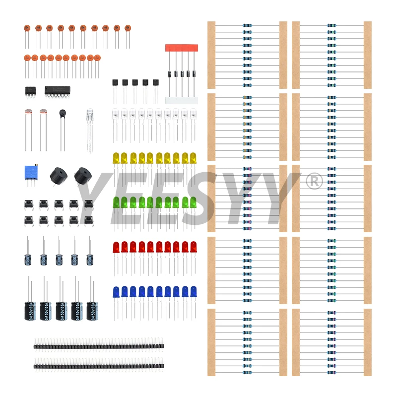 221PCS New Electronics Components Basic Starter Kit for Arduino UNO MEGA2560 Raspberry Pi with LED Buzzer Capacitor Resistor