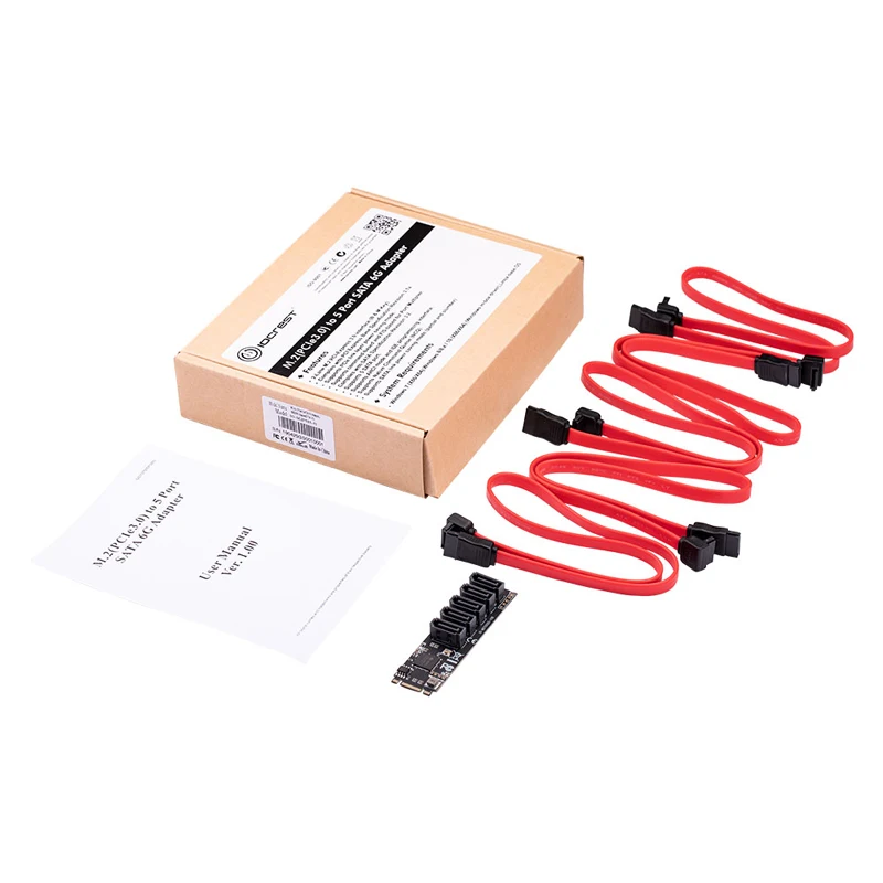 محول M.2 إلى SATA مضاعف منفذ SATA من 2 إلى 5 منافذ SATA3 6 جيجا بايت SSD محول كابل SATAIII يدعم UEFI PCIe Gen3x2 JMB585 رقاقة