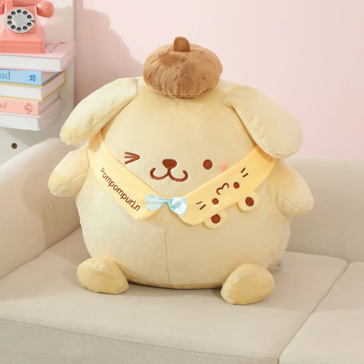 40cm Sanrio Pom Pom Puirn Plushies Plush Toys Kawaii Sanrio Pompompurin Stuffed Dolls Room Decor Bedside Cushion Sofa Pillow