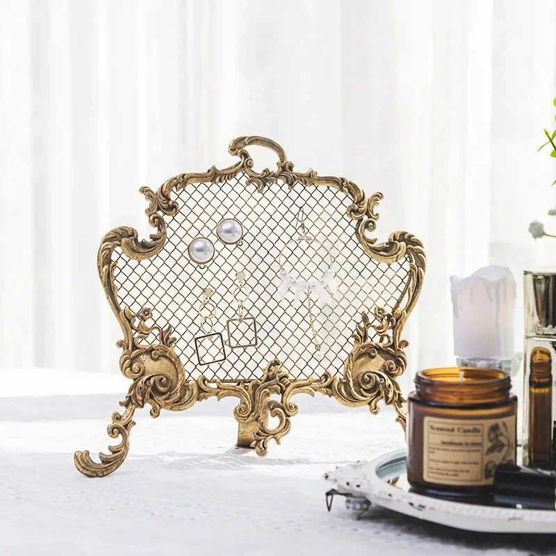 

Золотистый металлический органайзер для ювелирных изделий, в стиле ретро