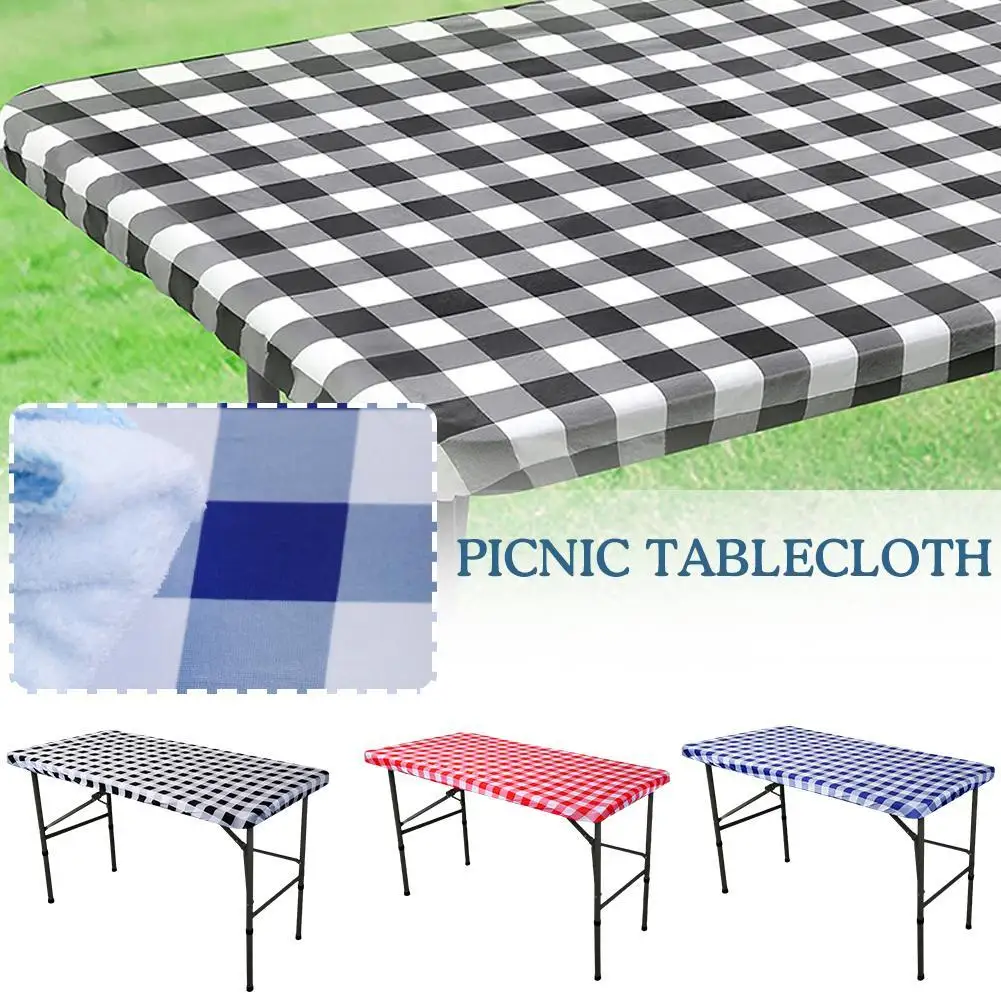 Pvc Table Cover Rubber Band Outdoor Dustproof Waterproof Easy To Clean Picnic Protective Cover Printed Elastic Tablecloth