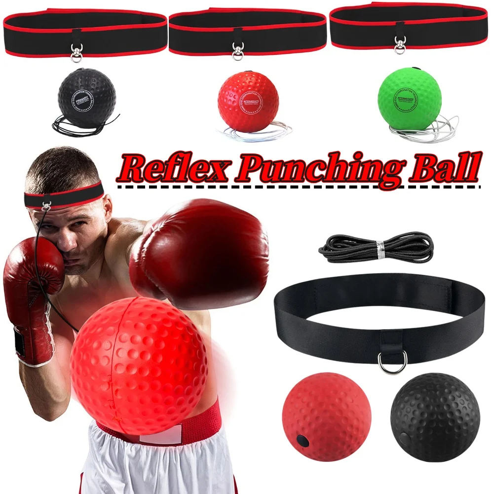 كرة اللكم العاكسة مع عصابة رأس للتدريب على التنسيق بين اليد والعين، كرة تدريب الملاكمة من البولي يوريثان لتحسين سرعة معدات الملاكمة البولي يوريثان