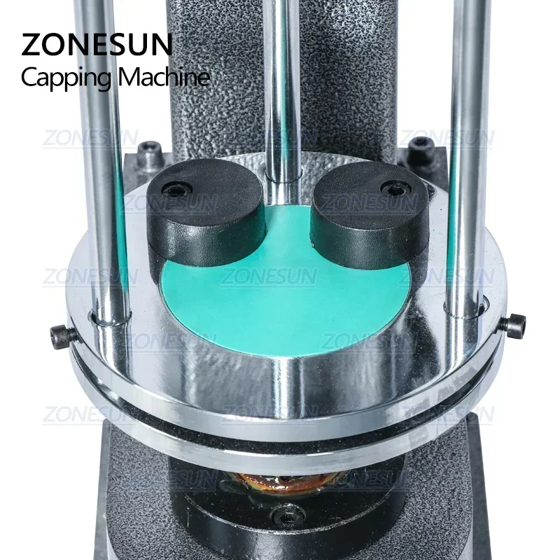 ZONESUN ZS-XG50D Półautomatyczna Maszyna do Zakręcania Zakrętek ROPP na Butelki z Sokiem, Piwem i Napojami, Metalowe Wieczka ROPP