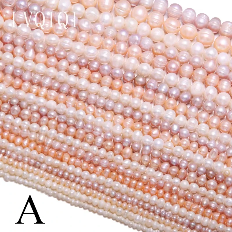 

A Natural Freshwater Pearl Beads High Quality Round Shape Punch Loose Bead For Jewelry Making DIY Necklace Bracelet Accessories