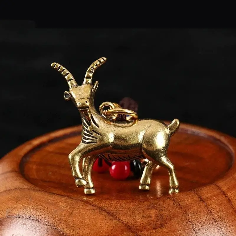 2027 Jahr des chinesischen Tierkreiszeichens Ziege Glücksbringer-Anhänger Schlüsselanhänger Kupfer Feng Shui Reichtum Schlüsselring Damen Herren Taschenanhänger Schmuck Geschenk – Detail 3