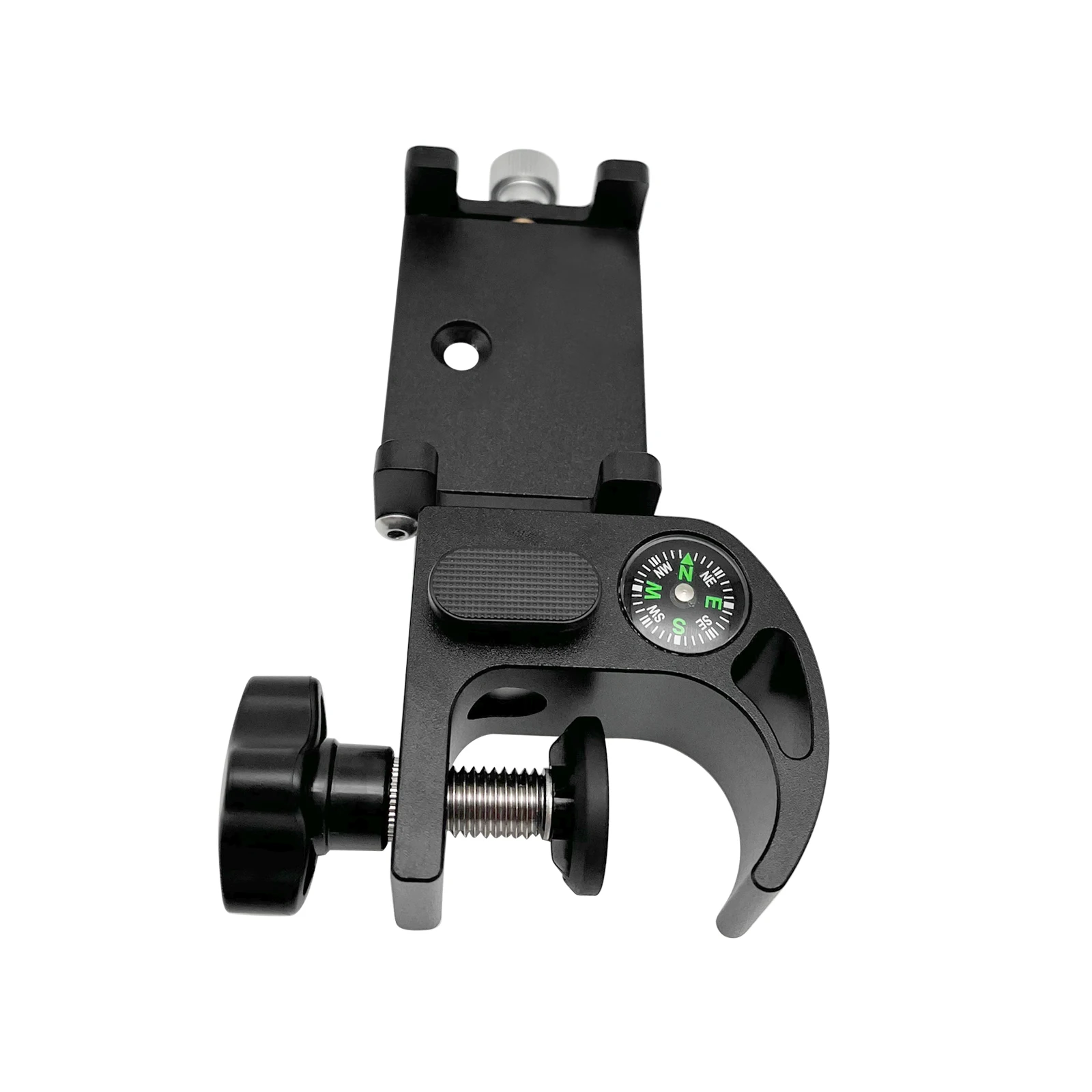 Pole Clamp With Compass For GPS Data Collector Total Station Phone Holder Bracket Cradle