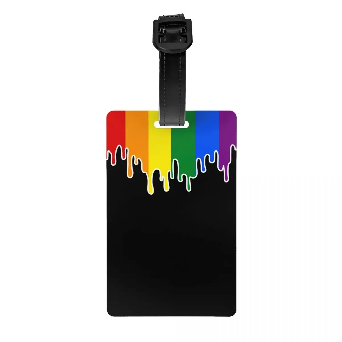 Gay Pride Flag Drip Luggage Tags for Travel Suitcase Rainbow LGBT Privacy Cover Name ID Card