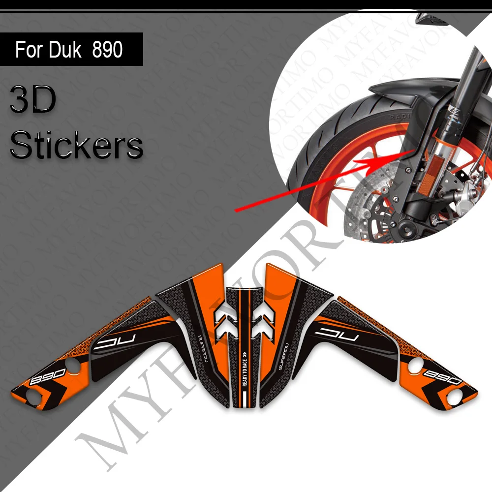 Motorcycle Fairing Fender Protector Tank Pad Side Grips Gas Fuel Oil Kit Knee Stickers moto Decals For 790 Duk 2021 - 2024