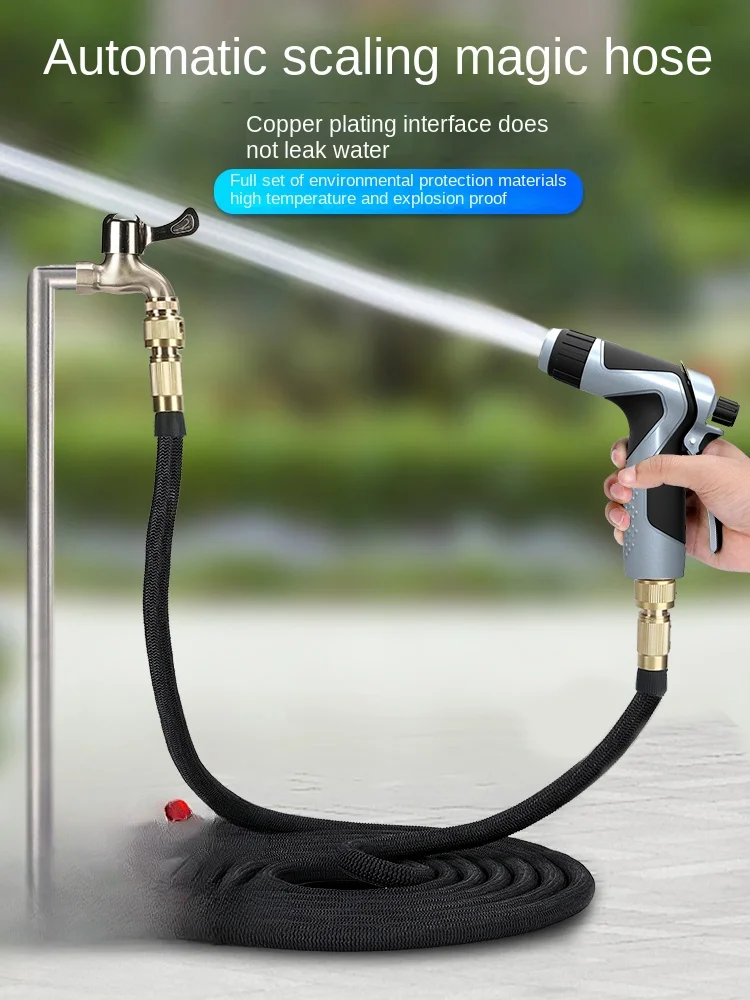 High Pressure Car Wash Tool Household Bubble Watering Can Telescopic Pipe Hose Grab Car Nozzle Gun Head