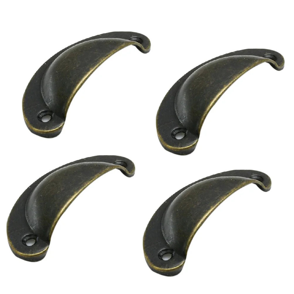 

4Pcs Vintage Semicircle Bronze Door Drawer Pull Handles Hard Iron Knobs Cabinet Wardrobe Cupboard Hardware Approx 82x35mm