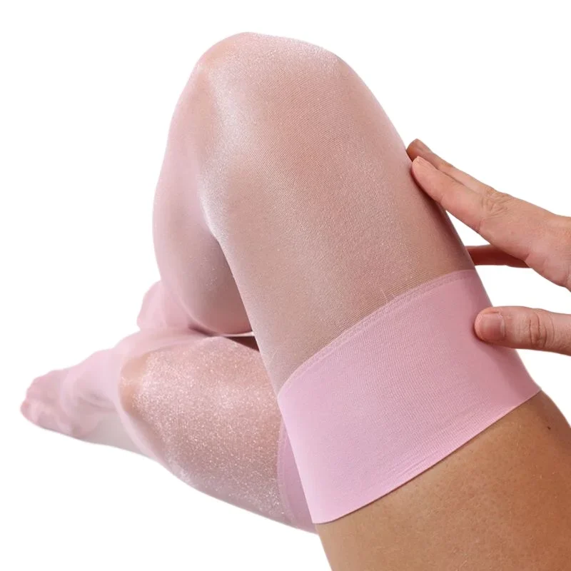 1Pcs Pink Stockings Erotic Slightly Shining Silky Hosiery Wide Tube Women Thigh High Stocking Sexy Over Knee Long Socks