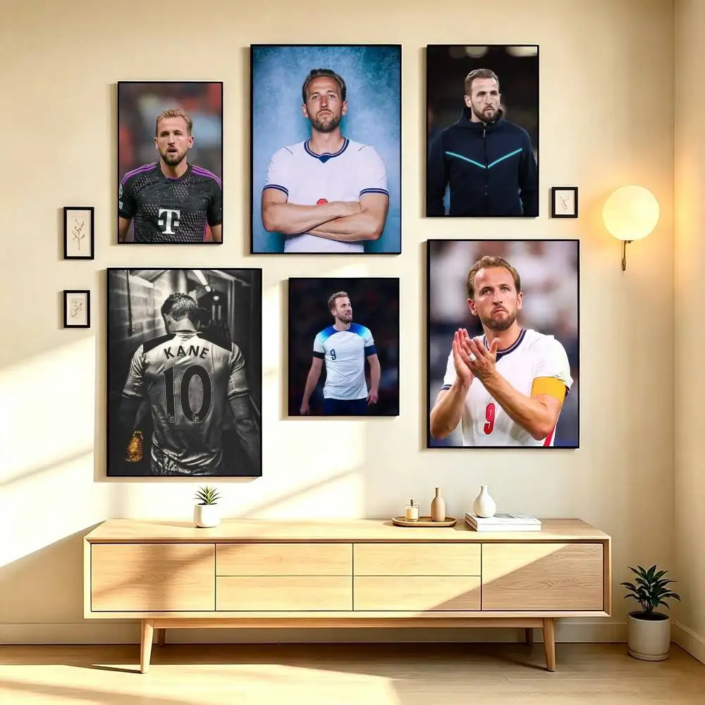 H-Harry Kane Football Player Poster Waterproof Wall Art Sticker For Bar Living Room Vintage Decor High Quality Print Gift