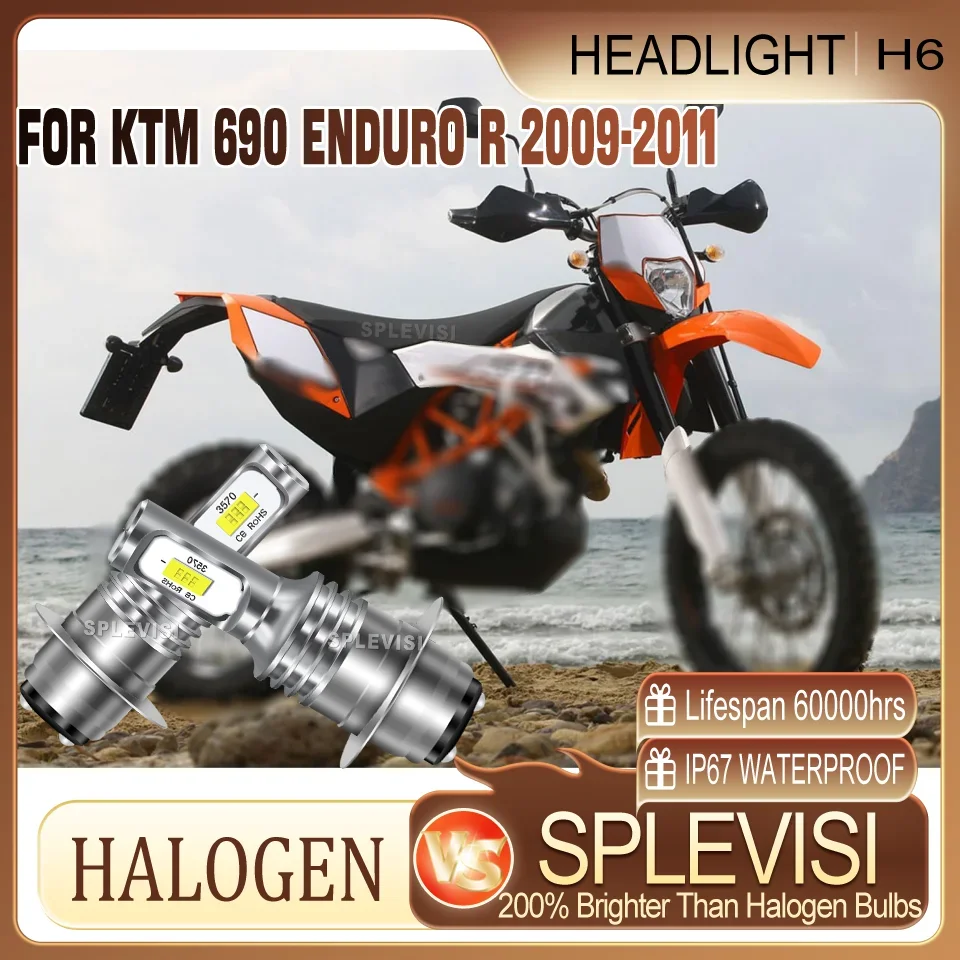 

Easy to Install Night Driving Shockproof & Dustproof LED durable motorcycle Headlight Fits For KTM 690 Enduro R 2009 2010 2011