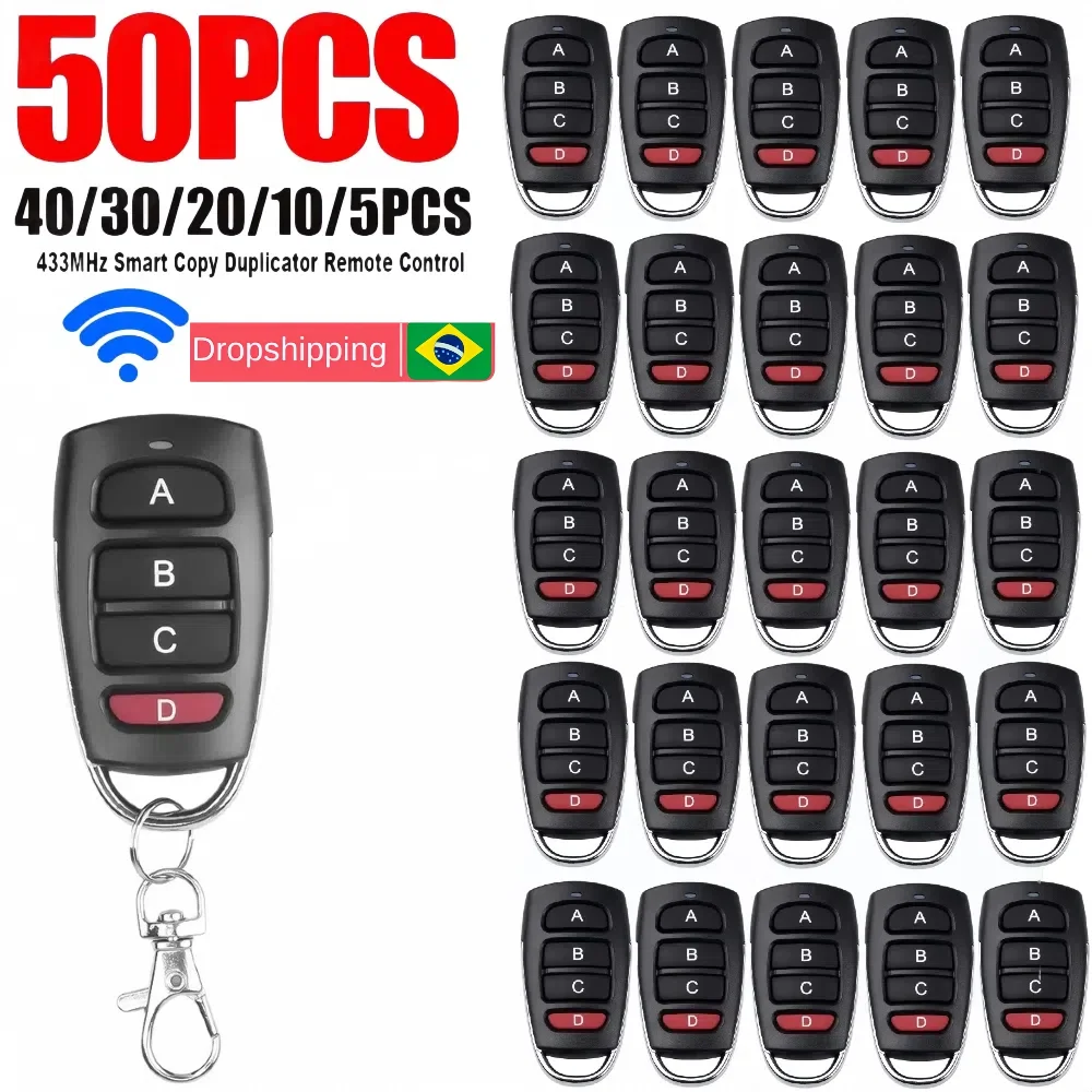 5-50PCS 433MHz Copy Remote Control Electric Garage Door Opener Wireless Controller Duplicator Clone Cloning Code Transmitter