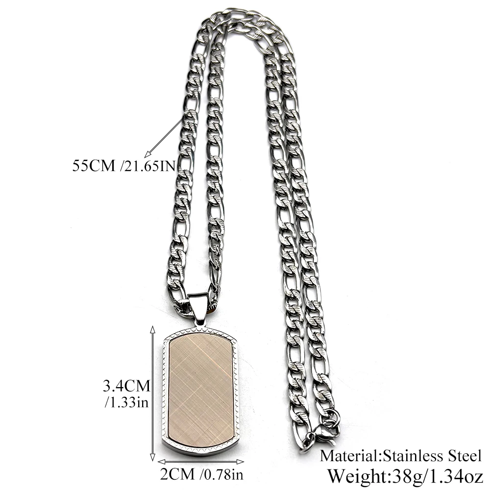 الكلاسيكية الفولاذ المقاوم للصدأ الكلب علامة مربع قلادة قلادة للرجال صديقها أسود فضي اللون الهيب هوب كوبا سلسلة مجوهرات هدية #6