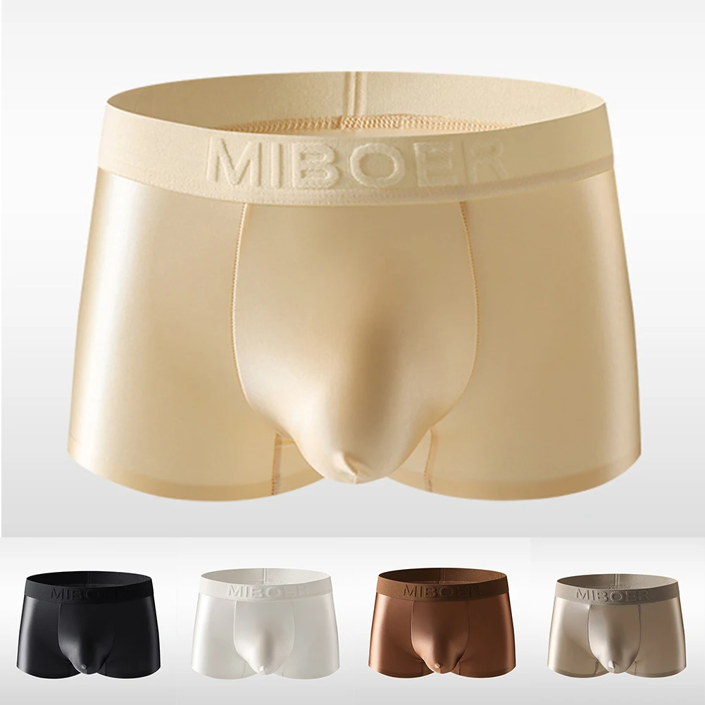 

Ice Silk Low Rise Underpants Black Breathable Satin 20 Spandex Brand New Condition Breathable Fabric Daily Wear