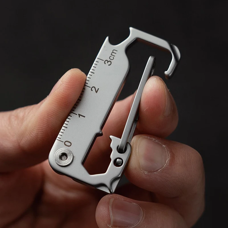 Stainless Steel Key Chain Knife Pocket MINI Folding Knife Lightweight Belt Pendant Multifunctional Screwdriver Car Key