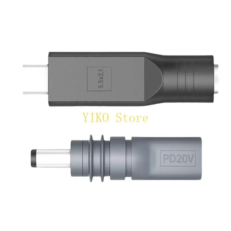 K32C DC5521 Power Cable Adapter USB C Male to 5.5x2.1mm Converter 20V Input for 100W