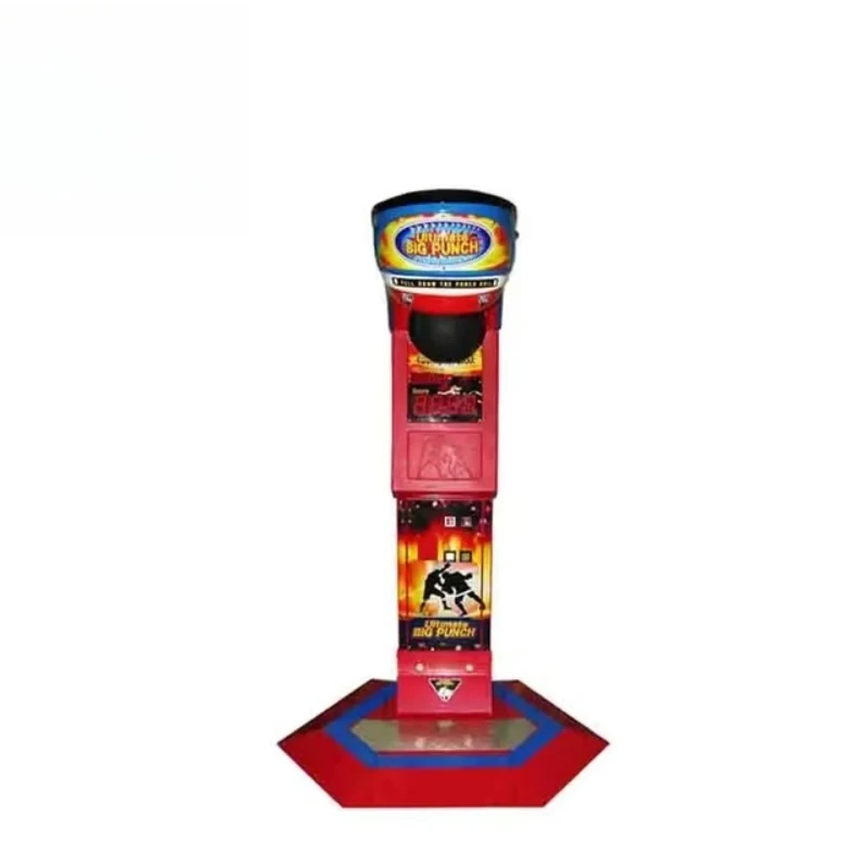Custom English Indoor Sport Arcade Punch Machine,Coin Operated LED Motherboard Rumble Metal Plastic,Commercial Amusement Device