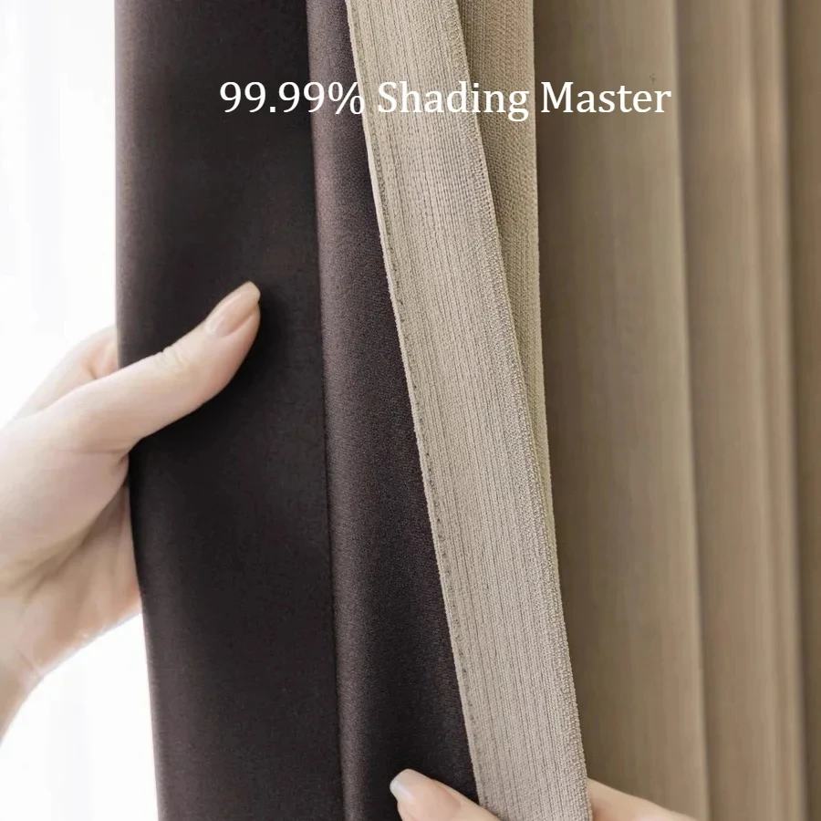 

2024 New Opaque Non-red Light Chenille Light Luxury Cream Style Bedroom High-end Full Blackout Window Curtain Finished Product