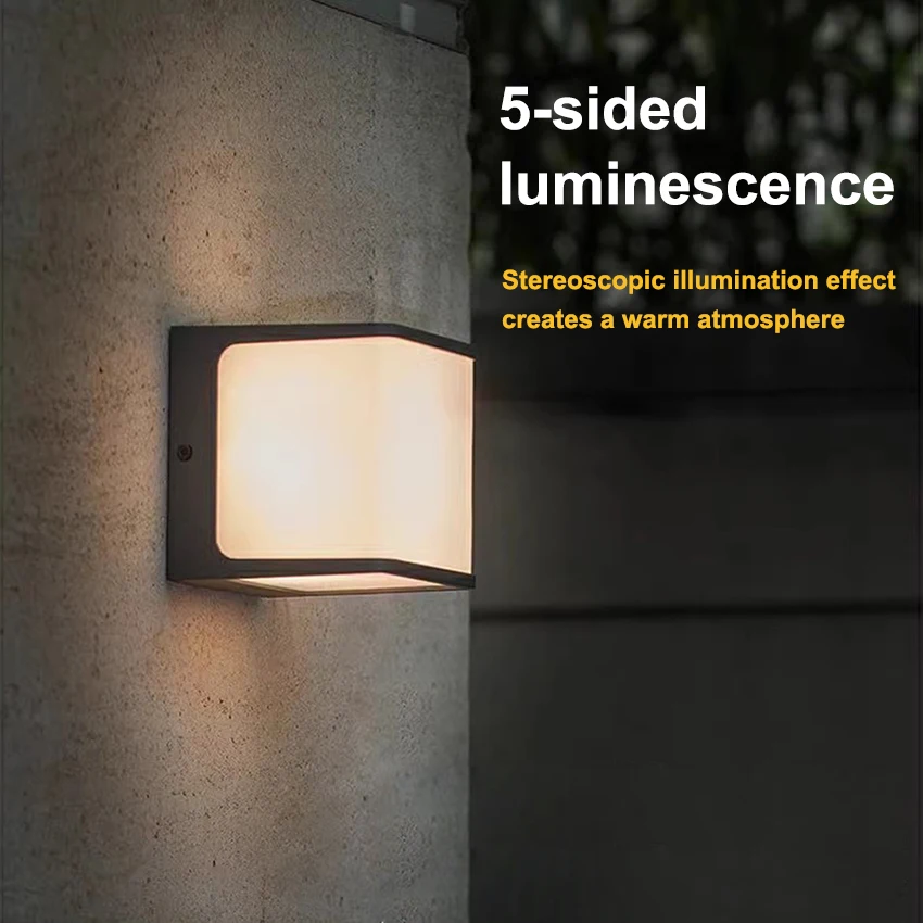 Outdoor Wall Light Waterproof Simple Four sided Light Effect Super Bright LED Wall Washing Light Villa Balcony Courtyard Light