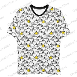 2024 New Arrival SNOOPY AND WOODSTOCK Cartoon T-shirt For Kids/ Adults Sleepwear Spring Casual And Relaxed Clothes