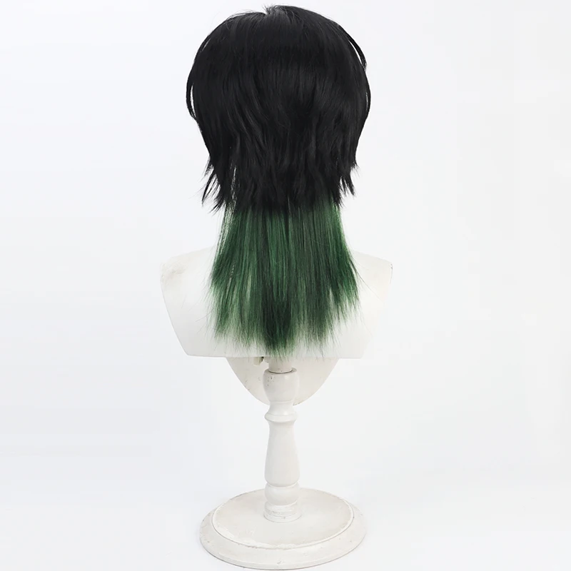 Zeal Ginjoka Anime Virtual VTuber Cosplay Kleidung Schwarz Grün Perücke Mann Haar Halloween Party Roleplay Karneval Outfit Angepasst