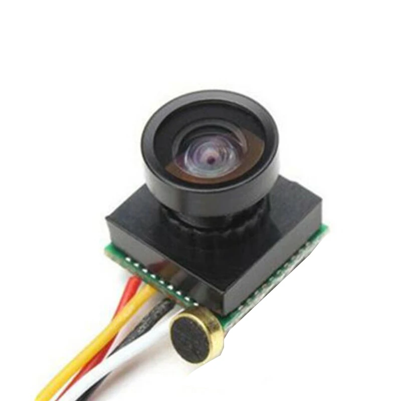 Mini FPV kamera CMOS 600TVL 170 degre renkli video ile ses RC Drone araba Quadcopter için