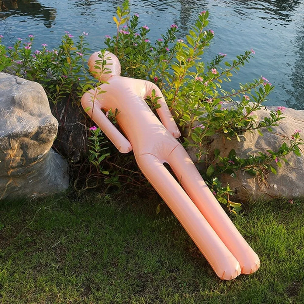 Realistic Fake Corpse Decor Creepy Red Bloody Inflatable Corpse Prop Scary Waterproof Hanging Dummy Prop Haunted House