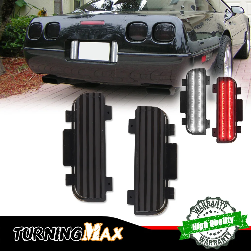 Red LED Tail Lights Rear Fog Lights & White Rear Tailgate Reverse Backup Lights Assemblies For Corvette C4 1984-1990