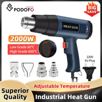 Podofo Heat Gun 110V 2000W 4 Nozzles 60-600 °F Infinitely Adjustable Standard Combination EU Plug for Soldering Shaping Drying