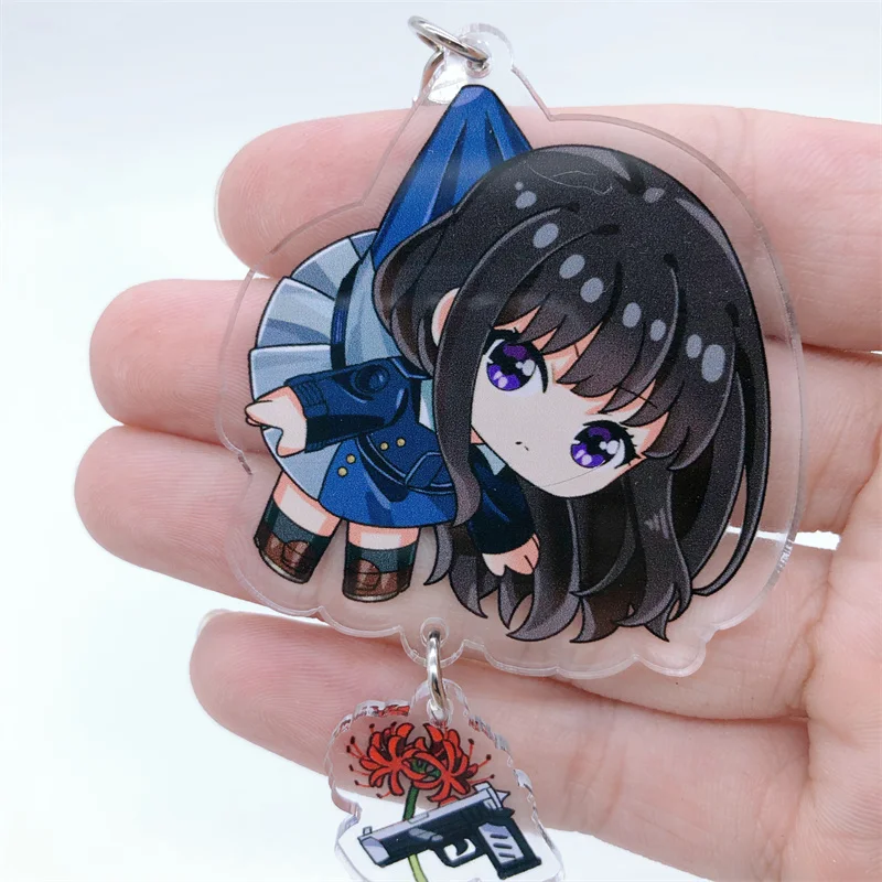 Cartoons Lycoris Chisato Nishikigi Takina Inoue Anime Keychain Badge Accessories Acrylic Key Chain Christmas Gifts