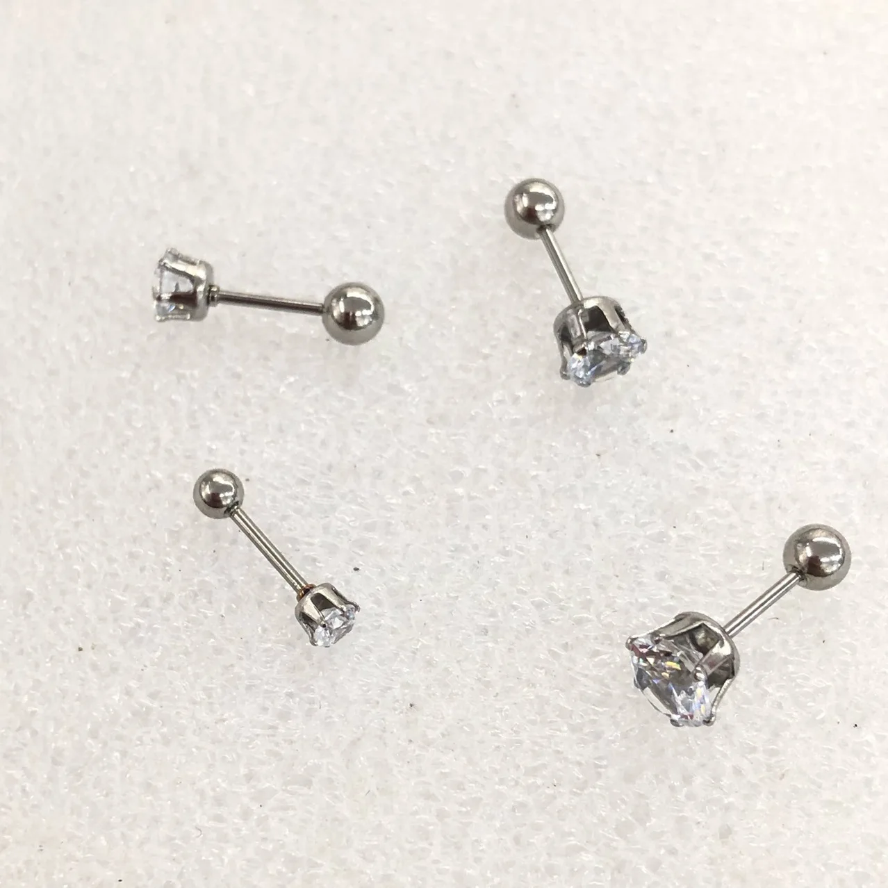 10pcs Stainless steel stud Earpin Jewelry Accessories diy Twist Screw earpiece Six claw diamond-encrusted claw cup