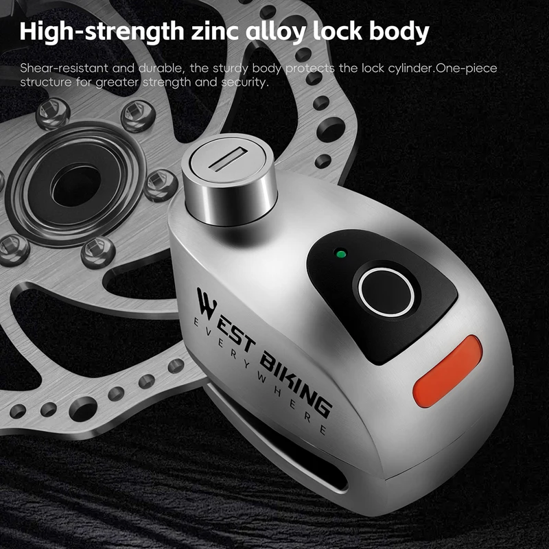 WEST BIKING Waterproof Lock Bike Alarm Lock Scooter Disc Locks Warning Security Anti Theft Bicycle Para Moto Alarma Moto