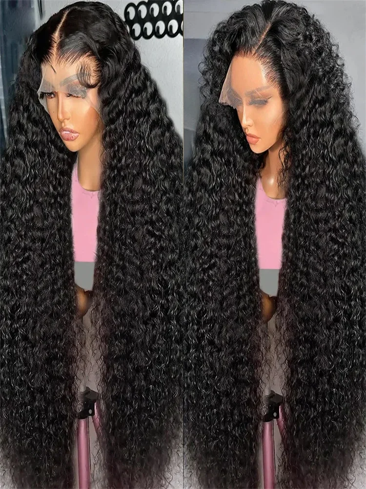 13x6 HD Lace Curly Wigs Deep Wave Frontal Wig 34 36 Inches Human Hair Wig 100% Human Hair Lace Frontal Wig Loose Pre Plucked Wig