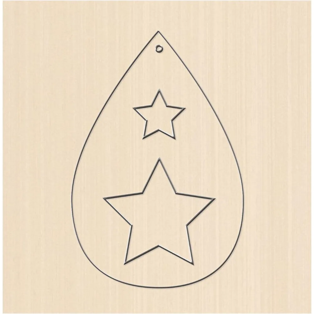 

Scrapbook Embossing Wooden Die Cutting Leather Mold Star in Teardrop Shape Cutting Mold for Earring Jewelry DIY Leather Crafts